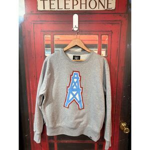 Houston Oilers 47 Brand Grey Crewneck Sweatshirt Mens Large NFL Throwback